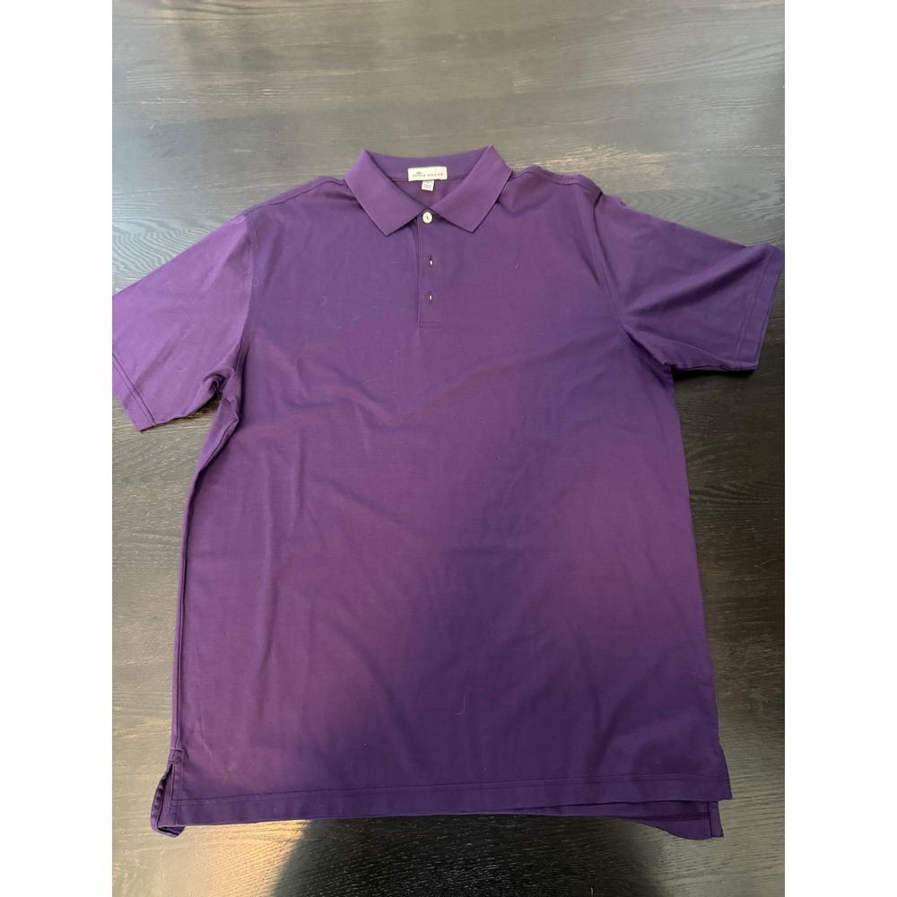 Peter Millar Mens Large Purple Short Sleeve Cotton Golf Polo Shirt
